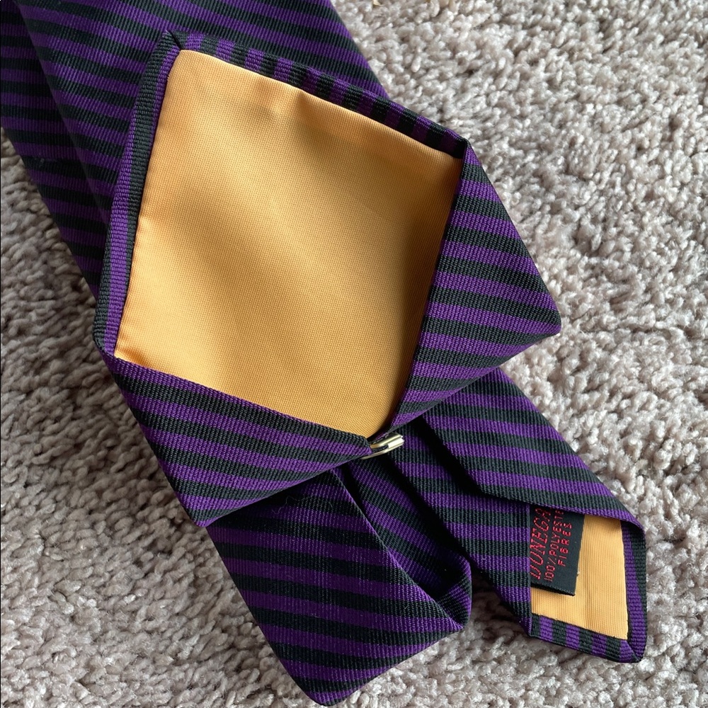 Classic Navy and Black Striped Tie - Picture 3 of 12